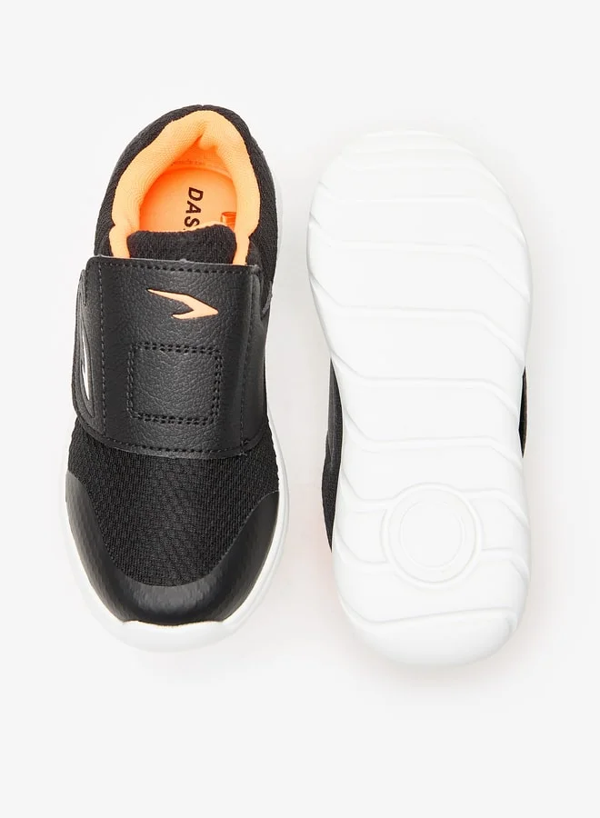 Dash Boys Textured Sports Shoes with Hook and Loop Closure