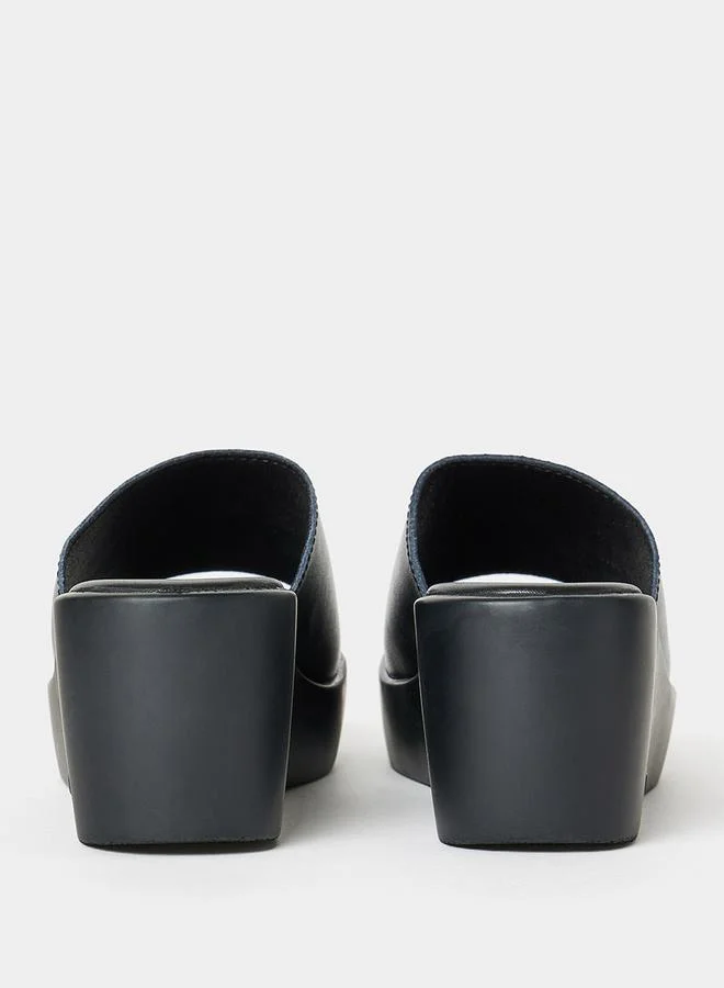 Styli Wide Strap Wedge Sandals