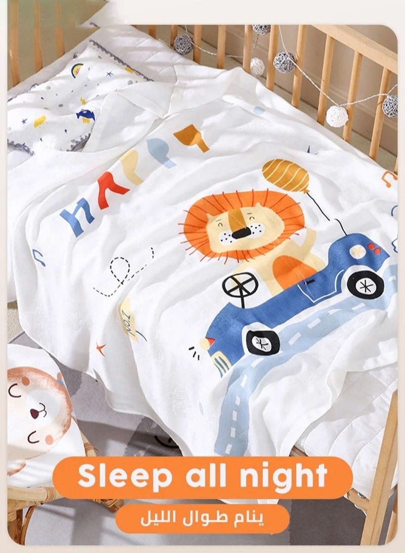 ميكسد تنفس الخيزران الألياف بطانية الطفل مع شكل وسادة ، بطانية السفر الطفل المولود الجديد الفتيان والفتيات منشفة حمام ، 110 * 110cm - Image 5