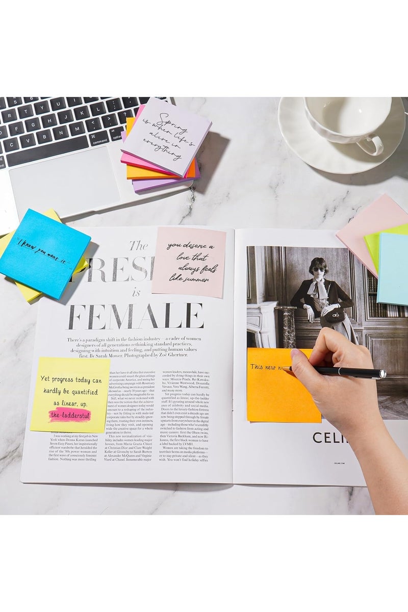 ستيكي نوتس ملاحظات لاصقة 76 مم × 76 مم - 500 ورقة - وسادات لاصقة ذاتية اللصق للمكتب والمدرسة والمنزل والدراسة - دفاتر ملاحظات لاصقة قوية للتخطيط والتذكير وقائمة المهام - ملاحظات ورقية قابلة للكتابة على المكتب والمنظم - Image 2