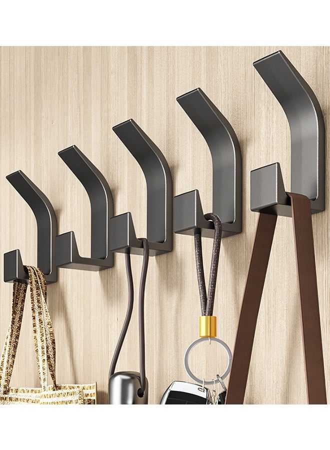 5 Pack Wall Hooks for Coat and Towel, Adhesive Door Hanger Stick on, Towel Hooks For Bathrooms,Shower Hooks for Wall,Door Hooks Hanging Towel, Kitchen Hook (Grey) - Image 1