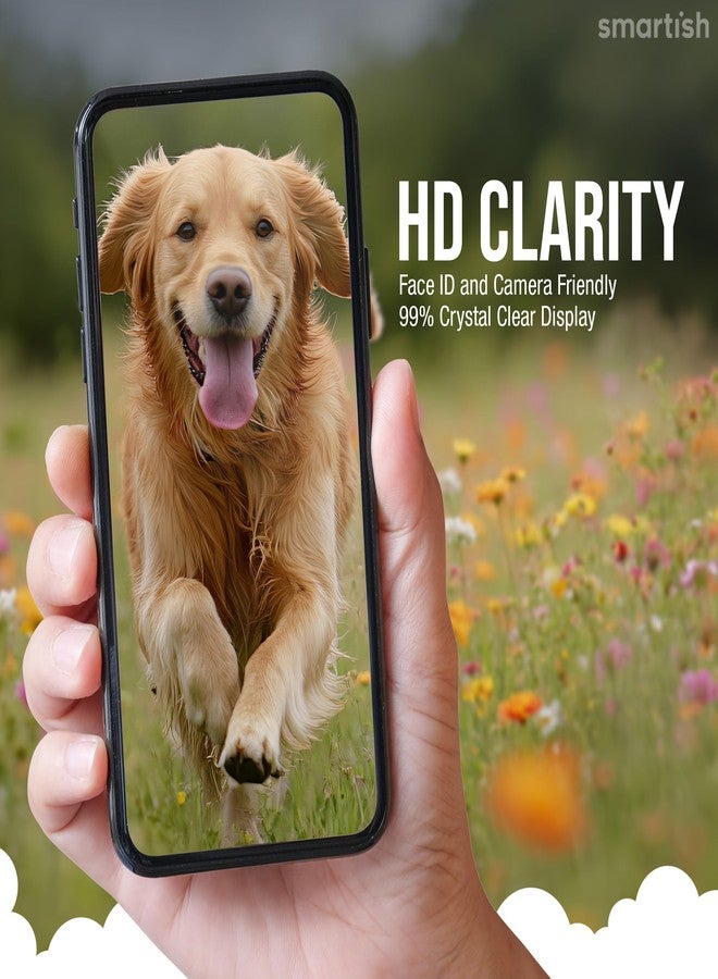 Smartish® iPhone 16 Screen Protector - 2-Pack Tempered Glass Screen Protectors - Tuff Sheet - 9H Easy Install Frame [Scratch Resistant] Case-Friendly- Dynamic Island for Apple iPhone 16 Clear - Image 3