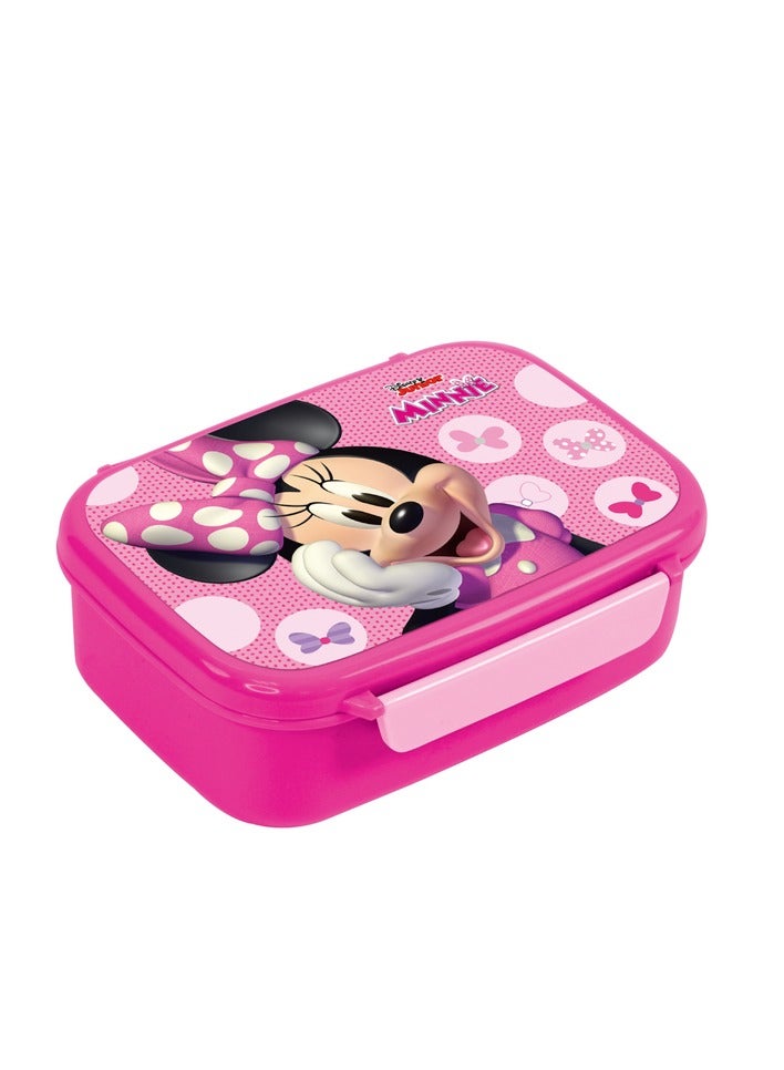 Minnie Mouse High Quality Durable Clasp Rectangular Lunch Box for Kids Pink 