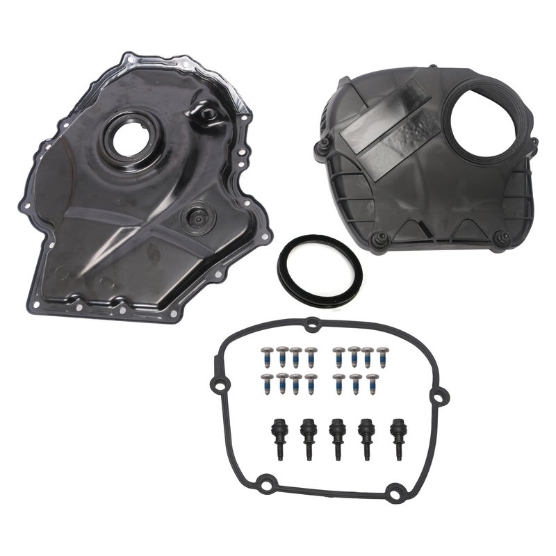JAVOUKA Engine Timing Chain Cover with Gasket fit for VW BeetleJettaPassatTiguanSharanScoriccoGolfGTIEOSCC fit for Audi A3A4A5A6TTAllroadQ3Q5 18T 20T 20072017 06H103269C06H109210A