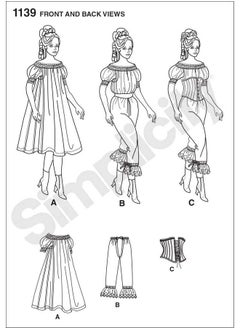 Simplicity 1139 Women'S Civil War Historical Costume Sewing Pattern, Sizes 1420  - Image 3
