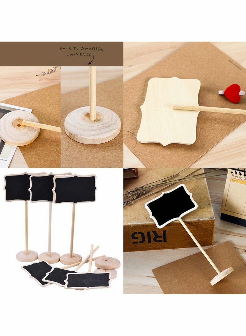 Excefore Mini Stand Chalkboard, Hanging Blackboard Message Board Polygon Mini Chalkboard Signs Double Sided Tabletop Board School Wedding Birthday Party Bar Message Board Sign Event Decoration, 10 PCS - Image 4