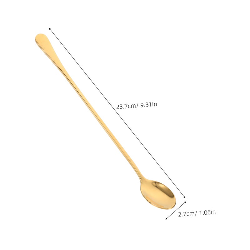 Long Handled Stainless Steel Cocktail Stirrer Spoon Gold Bar Mixing Tool Easy Clean - Image 3