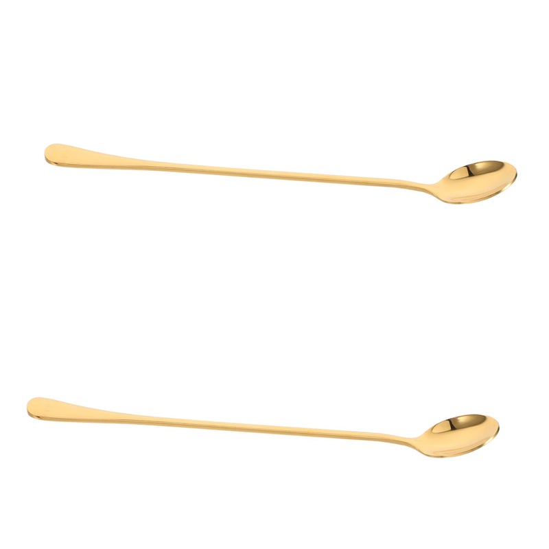 Long Handled Stainless Steel Cocktail Stirrer Spoon Gold Bar Mixing Tool Easy Clean - Image 2