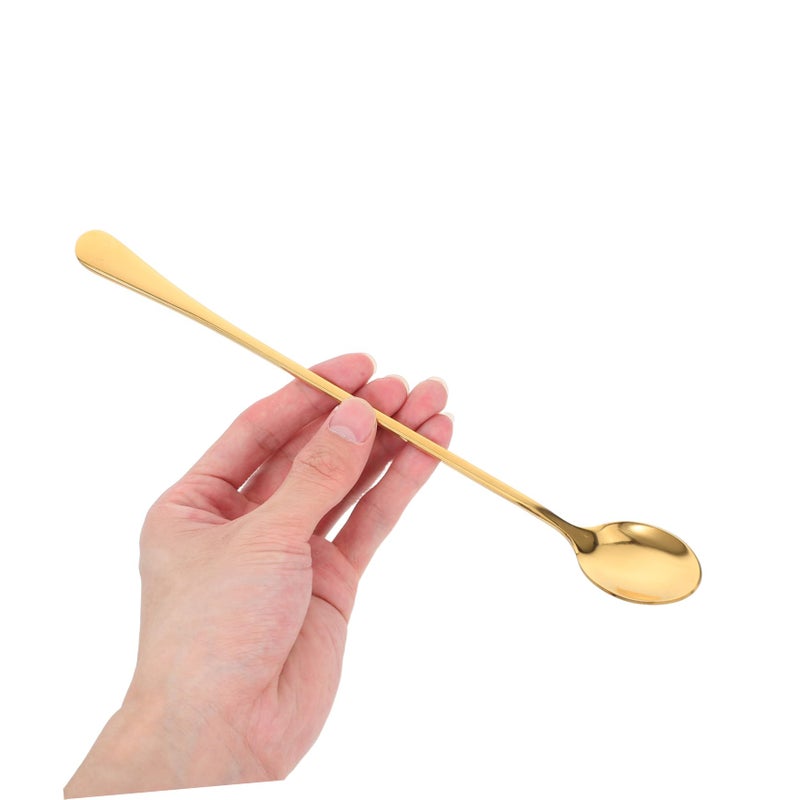 Long Handled Stainless Steel Cocktail Stirrer Spoon Gold Bar Mixing Tool Easy Clean - Image 5