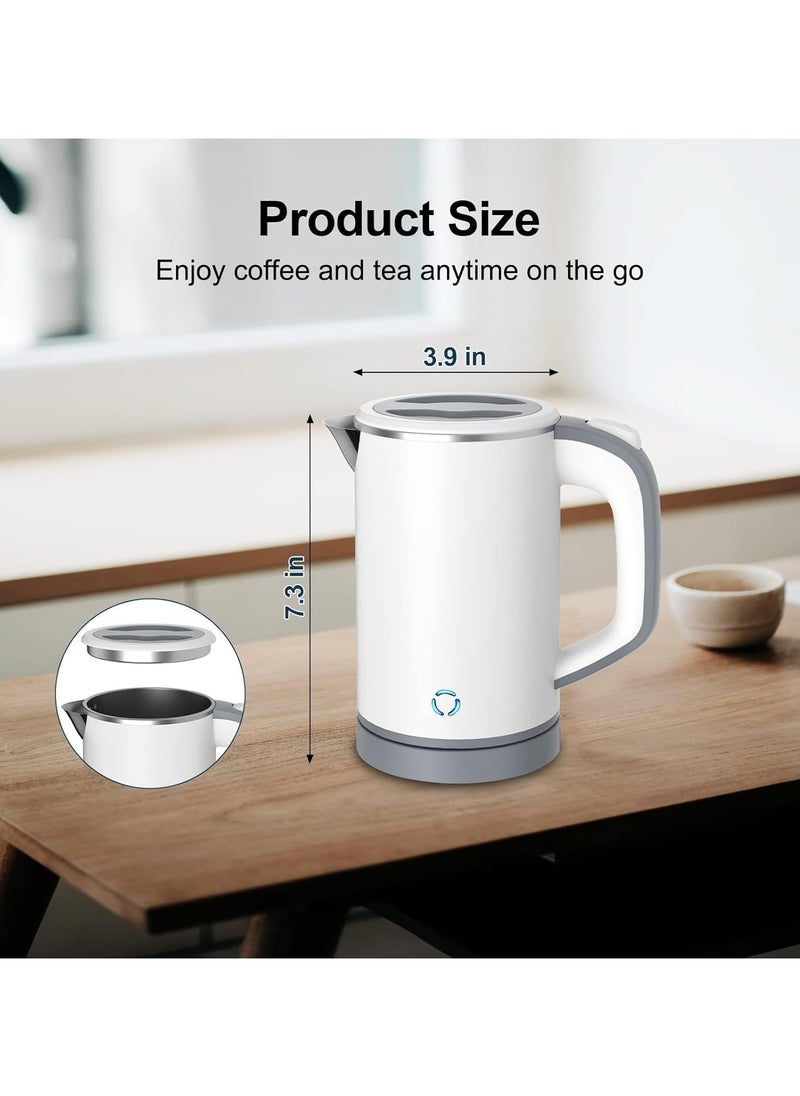 Generic - Travel Kettle Lightweight Small,800ml Kettles Electric Stainless Steel Electric Kettles Fast Boil Quiet Electric Kettles for Business Trip, Travel (White) - Image 1