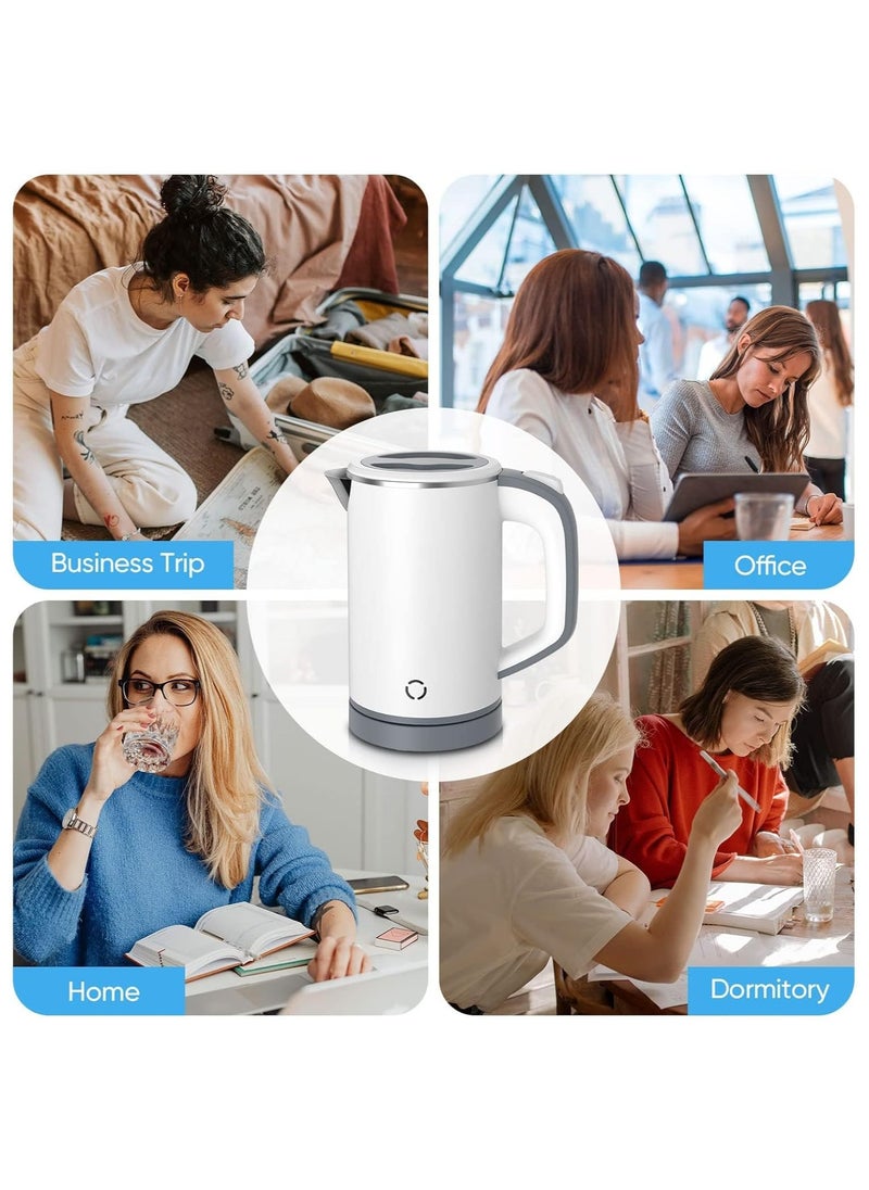 Generic - Travel Kettle Lightweight Small,800ml Kettles Electric Stainless Steel Electric Kettles Fast Boil Quiet Electric Kettles for Business Trip, Travel (White) - Image 1