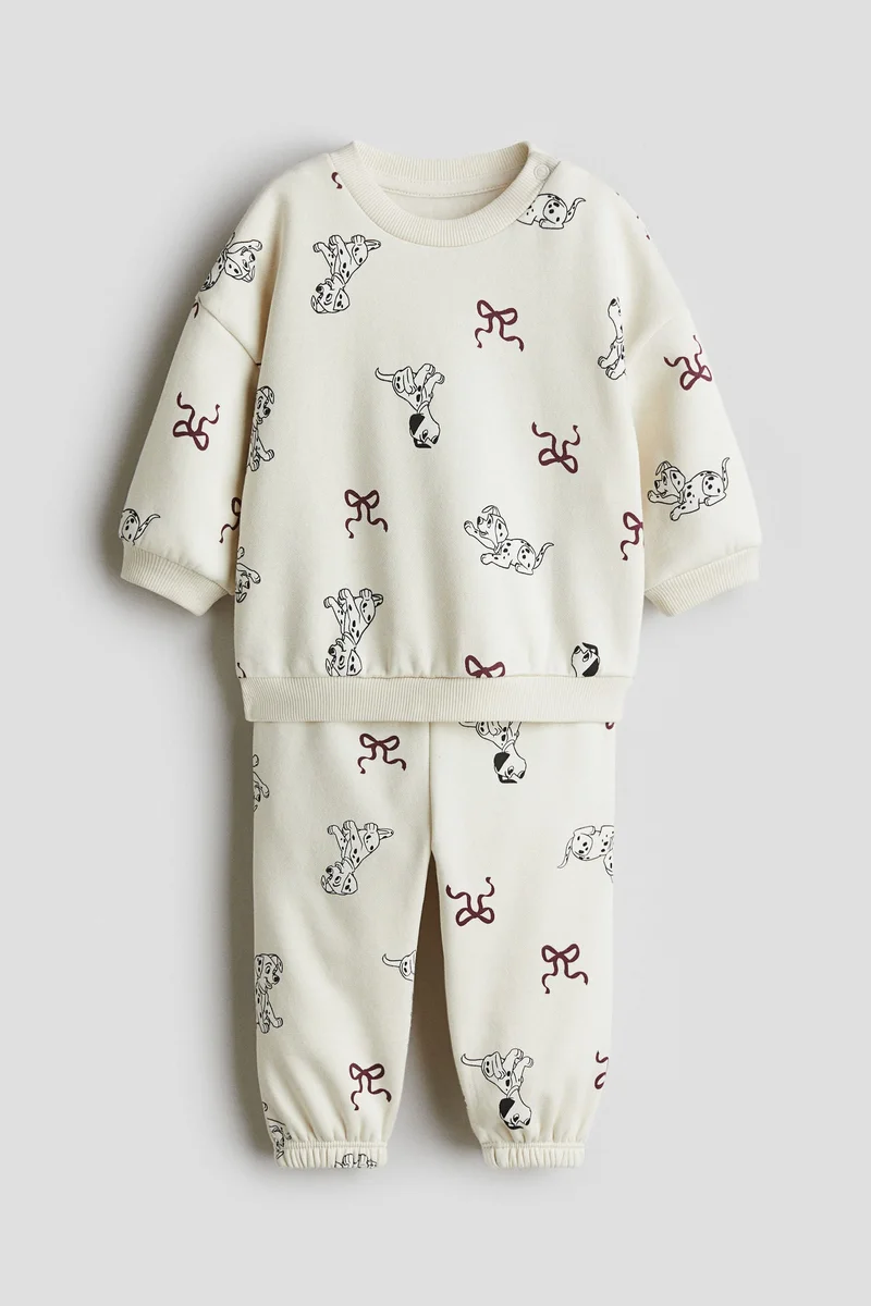 H&M 2-piece printed sweatshirt set