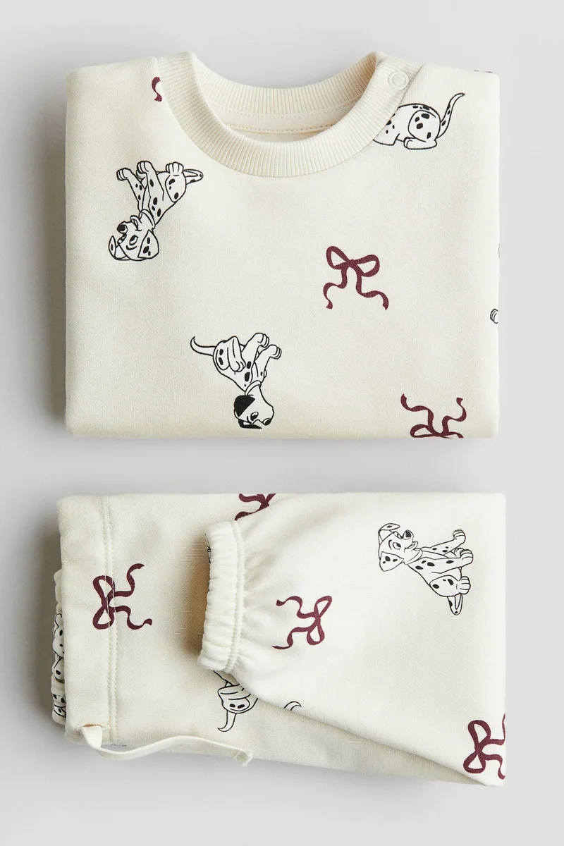 H&M 2-piece printed sweatshirt set