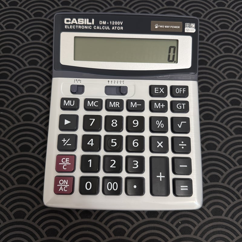 LCD Display Calculator Solar Dual Battery Power Large Screen Multifunctional Office Accounting Big Keys Silvery - Image 5