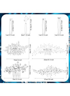 Maitys 44 Pieces Wedding Hair Accessories - Faux Pearl, Crystal, Rhinestone Hair Combs, Clips and Floral Pieces for Bride and Bridesmaid (Elegant Style)  - Image 2