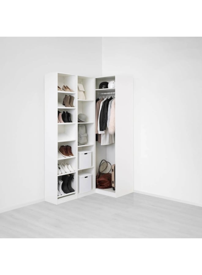 ريترو خزانة ملابس 90×200×40سم – أبيض - Image 1