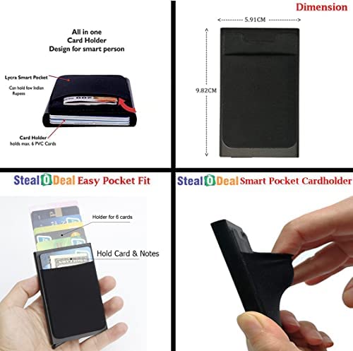 Stealodeal Black RFID Protected Aluminum pop Up Jacket Debit/Credit/ATM Card Holder (Unisex) - Image 3