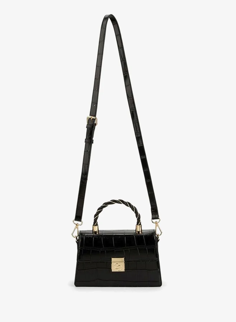 سيليست Textured Satchel Bag With Top Handle