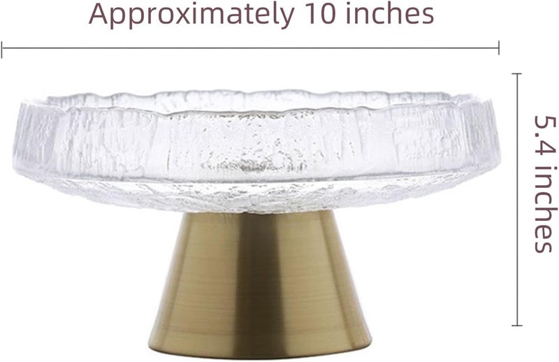 Romehaha 10Inch Glass Fruit Bowl with Metal Base  Decorative Kitchen Counter Fruit Basket for Dining Table  Parties  Stylish Fruit Display Tray for Home Organization  Entertaining - Image 4