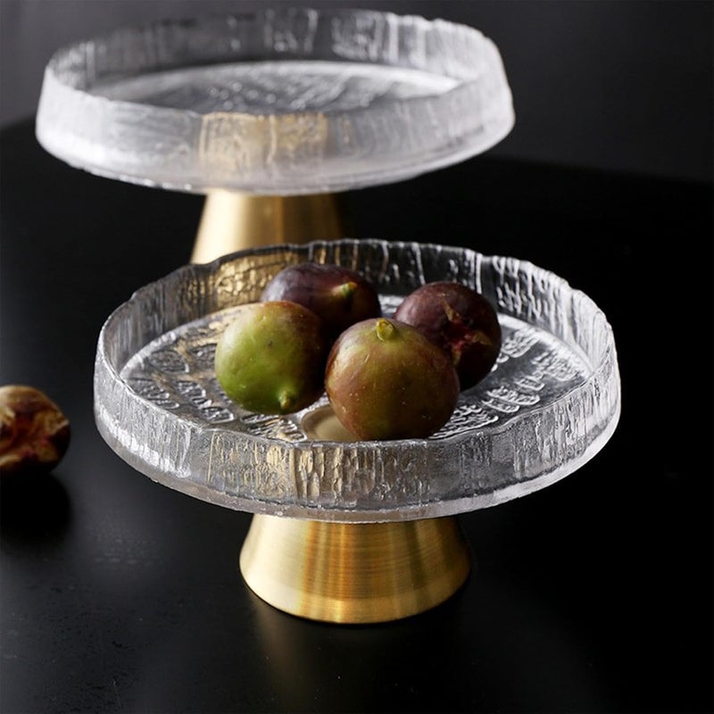 Romehaha 10Inch Glass Fruit Bowl with Metal Base  Decorative Kitchen Counter Fruit Basket for Dining Table  Parties  Stylish Fruit Display Tray for Home Organization  Entertaining - Image 3
