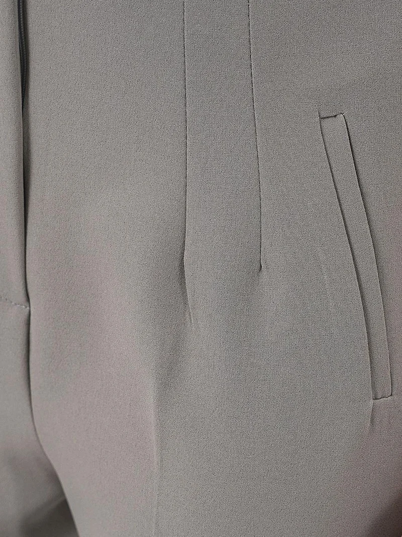 BIG DART BDART High Waist Slim Fit Ankle Length Crepe Pants