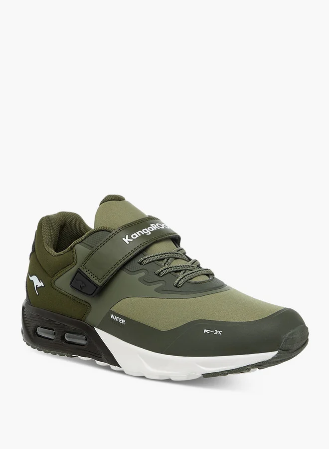 كانغاروس Women's Logo Print Sports Shoes with Hook and Loop Closure