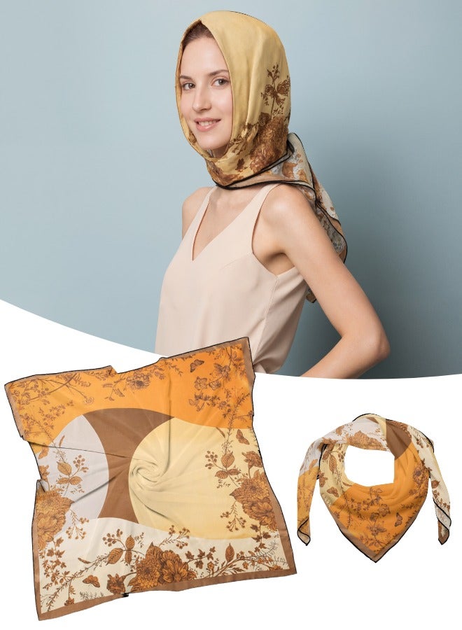 Women's 35 Inch Satin Silk Textured Scarf - Fashion Headband Sleep Wrap Square Scarf - Image 1