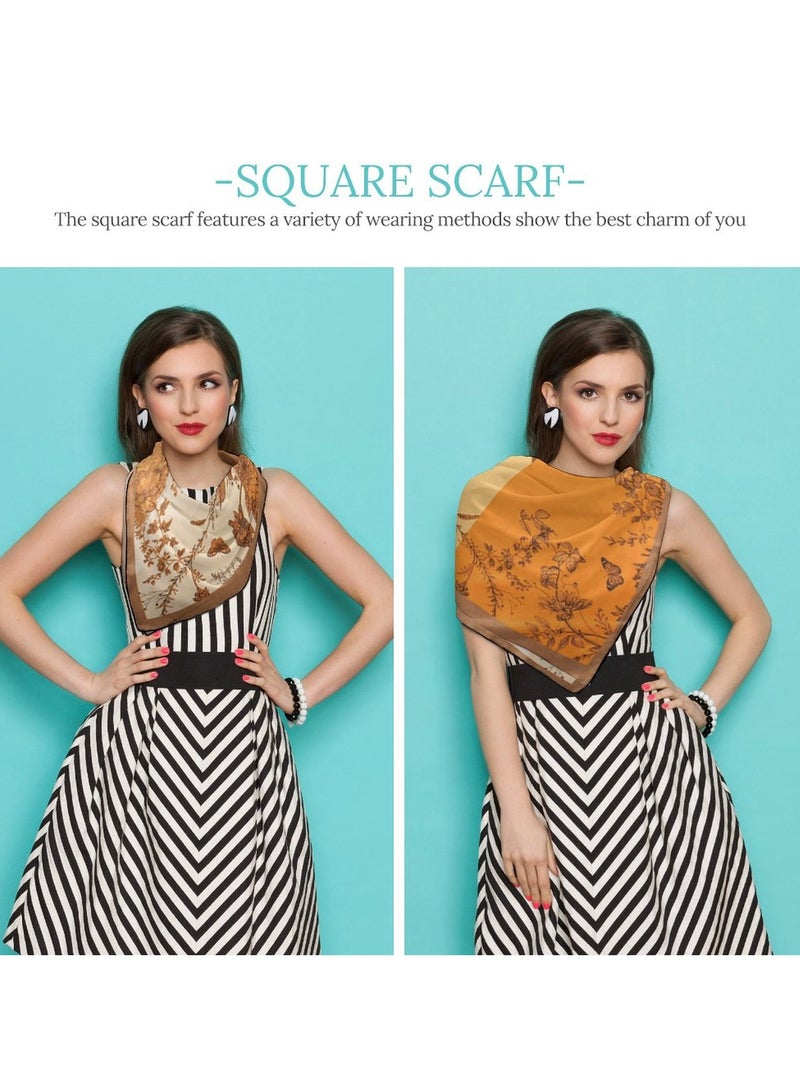 Women's 35 Inch Satin Silk Textured Scarf - Fashion Headband Sleep Wrap Square Scarf - Image 4