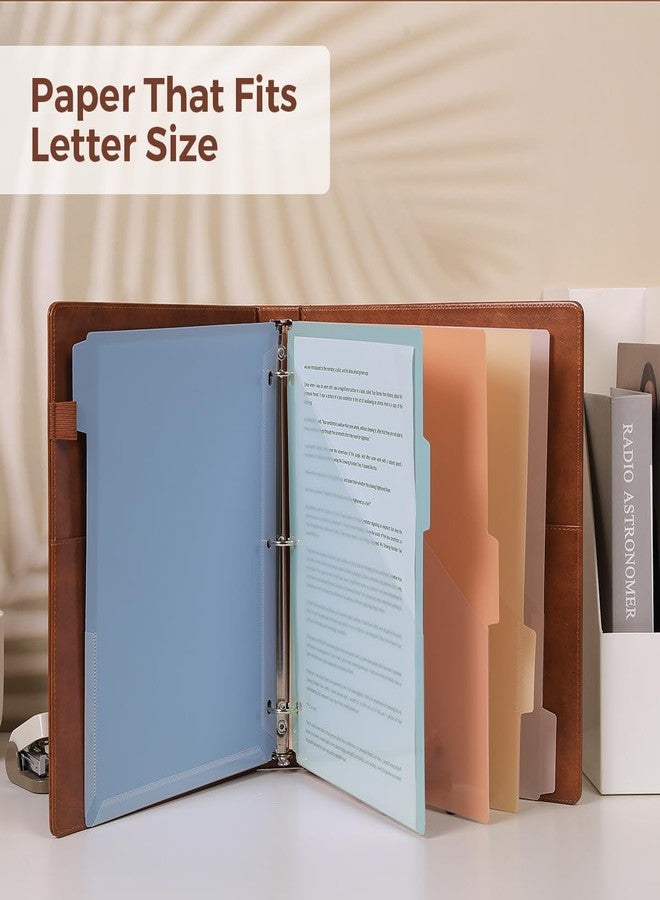 SKYDUE 3 Ring Binder with Clipboard,1 Inch Binder, 13.2" × 10.2" PU Clipboard Binder with Notepad & 5 Dividers with 10 Pockets, Labels, Clipboard Folder Great for School Office(Fit Letter Sized Paper) - Image 2