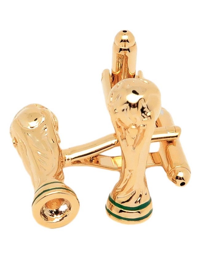Jonwo 14K Gold Plated Football World Cup Tropy Cufflinks For Men In Gift Case Football Fan Men'S Cuff Link For Wedding Shirt Party Business Regular Anniversary Dress - Image 4