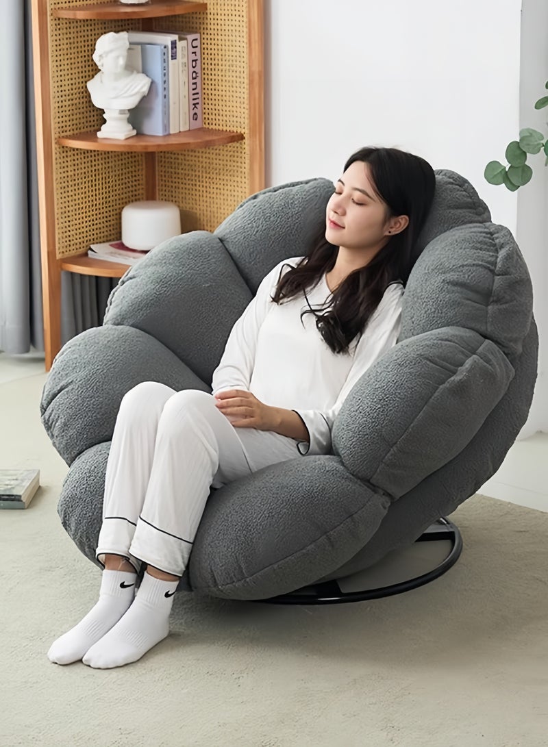 GGEROU Rocking Floor Sofa Chair, High-Density Foam Single Bean Bag Couch, Armless Lazy Floor Sofa, Modern Lounge Sofa Tatami for Living Room Bedroom Salon Grey - Image 1