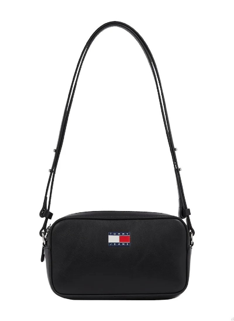 TOMMY JEANS Women's Must Crossover Convertible Camera Bag - Faux Leather, Black