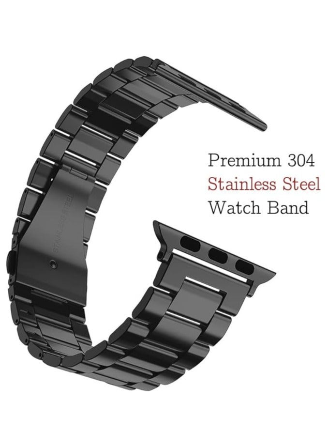 ملائكي  سوار معدني متوافق مع Apple Watch مقاسات 49 مم، 46 مم، 45 مم، 44 مم، 42 مم، 41 مم، 40 مم، 38 مم للرجال والنساء، سوار ستانلس ستيل أنيق مناسب لساعات iWatch Ultra 2، SE، Ultra، Series 9، 8، 7، 6، 5، 4، 3، 2، 1. - Image 2