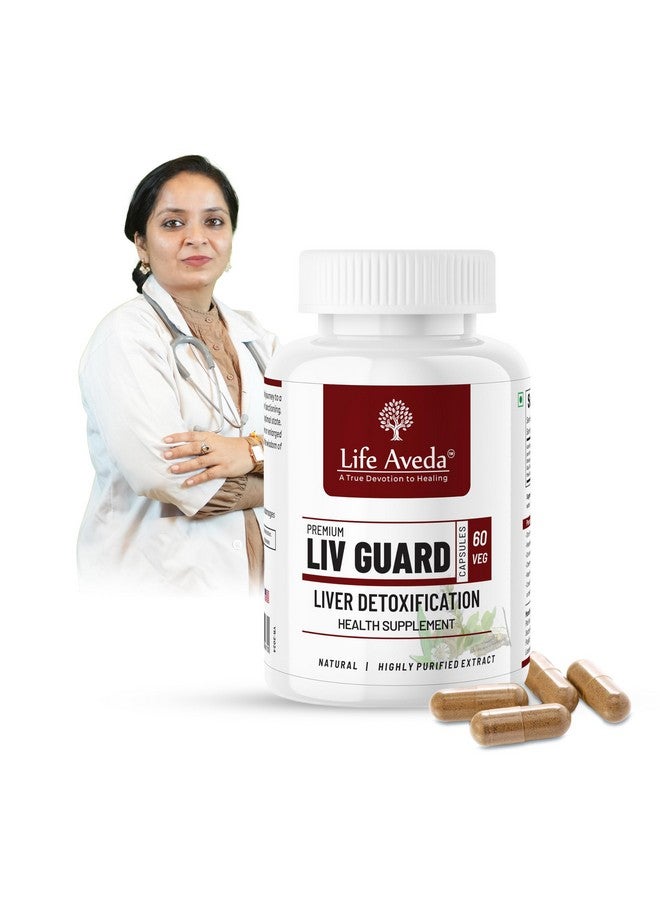 Life Aveda Life Aveda Liv Guard for Fatty Liver and Liver Detox Supplement | Help and Support Digestion, Blood purifier, Liver Function & Metabolism | Organic & Natural Ayurvedic Lever Detox Capsules | 60 Veg Caps (One Month Supply)  - Image 1