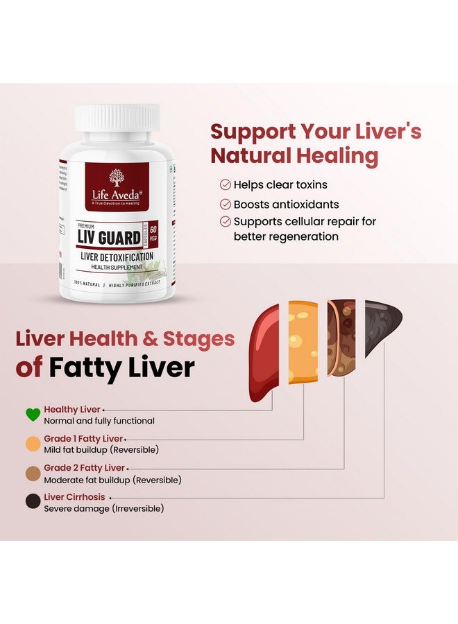 Life Aveda Life Aveda Liv Guard for Fatty Liver and Liver Detox Supplement | Help and Support Digestion, Blood purifier, Liver Function & Metabolism | Organic & Natural Ayurvedic Lever Detox Capsules | 60 Veg Caps (One Month Supply)  - Image 4