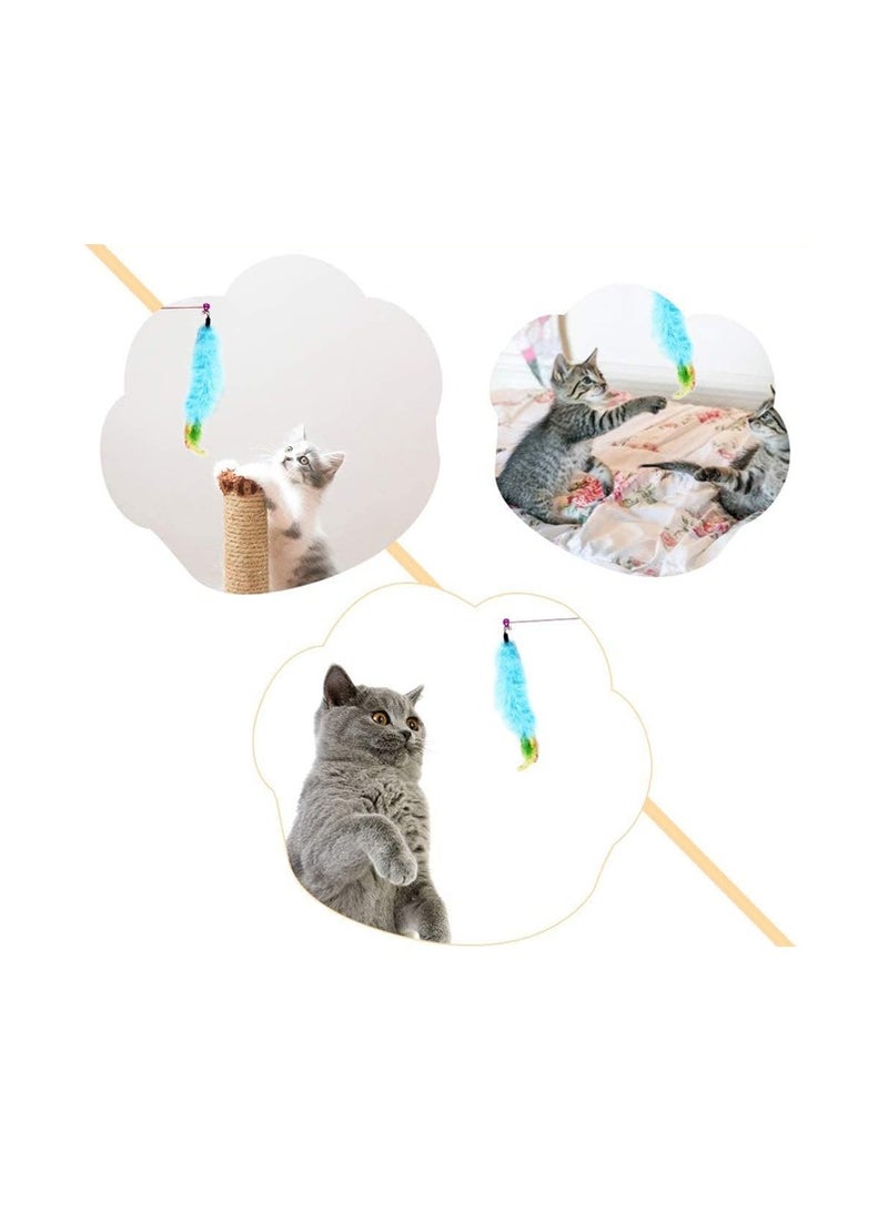 Interactive Funny Cat Stick 120cm (47.2 inches), Cat Feather Toy with Flexible Feather and Beads Bells, for Indoor Cat Exercise, - Image 4