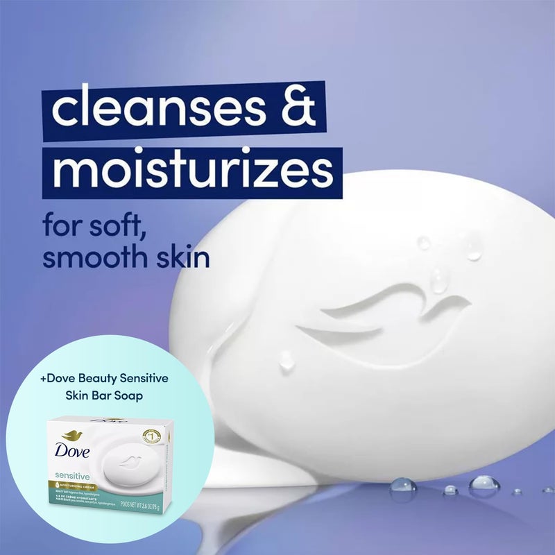 Dove Beauty Bar Soap Variety 4-Pack â€“ Sensitive Skin, Fragrance-Free + Original, with Moisturizing Cream, 2.6 Oz Ea - Image 3