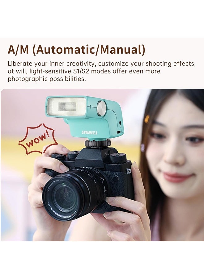 Jinbei - JINBEI Hi-5 Retro Camera Flashes GN16 6000K±200K Built-in 2500mAh Lithium-ion Battery with S1/S2 Photo-Sensitive Modes for Sony for Canon for Nikon for Fuji for Olympus Hot Shoe Cameras - Image 1