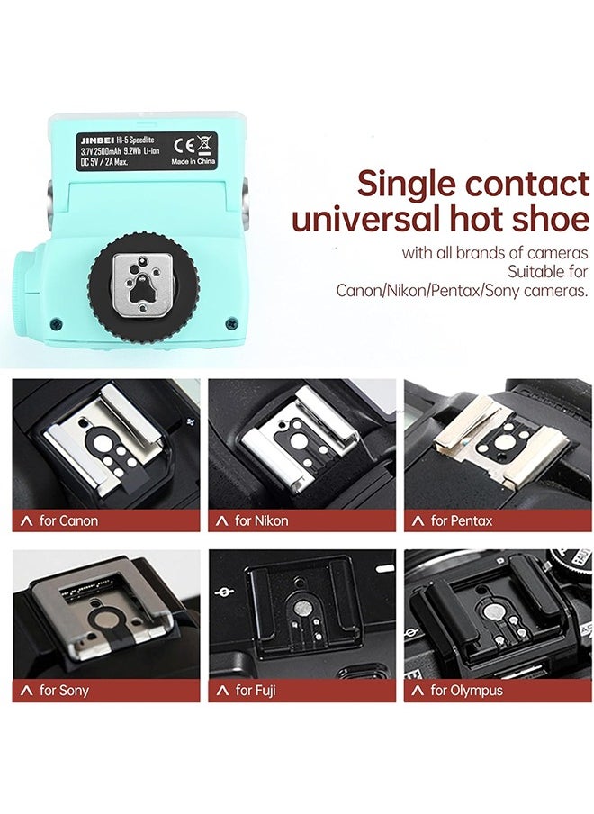 Jinbei - JINBEI Hi-5 Retro Camera Flashes GN16 6000K±200K Built-in 2500mAh Lithium-ion Battery with S1/S2 Photo-Sensitive Modes for Sony for Canon for Nikon for Fuji for Olympus Hot Shoe Cameras - Image 1