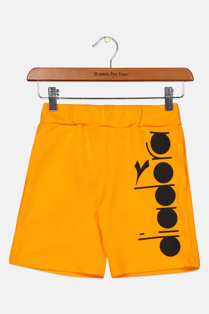 DIADORA Toddlers Boy Brand Logo Basic Shorts, Orange/Black - Image 1