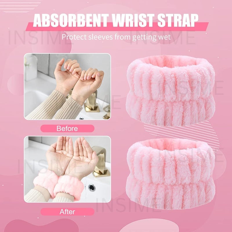 INSIME Facial Spa Headband for Women | Stylish Makeup and Face Wash Hair Band With Wrist Towel | Beauty Skincare Hairband, 1 count (Pack of 1) - Image 2