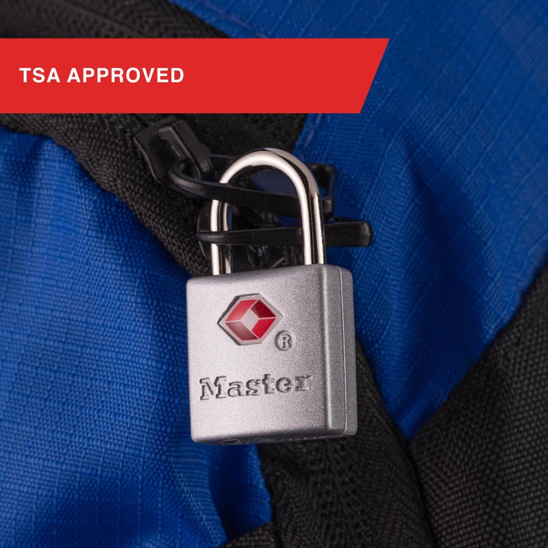 Master Lock Master Lock TSA-Accepted Luggage Lock, 7/8 in. Wide, 4683Q (Pack of 4) Keyed Padlock, 4 Pack, Brass  - Image 4