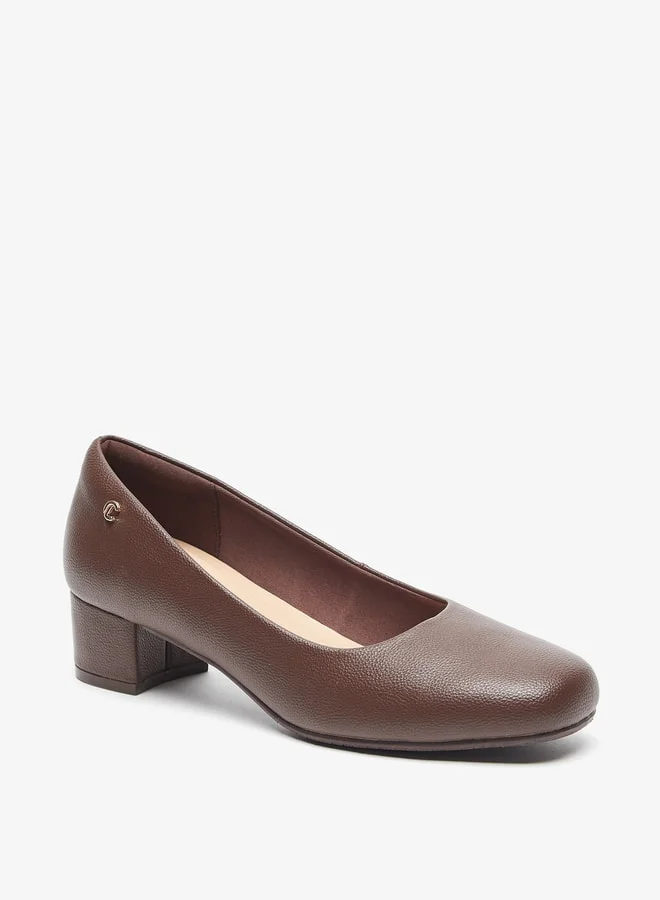 Le Confort Women Textured Slip-On Shoes with Block Heels