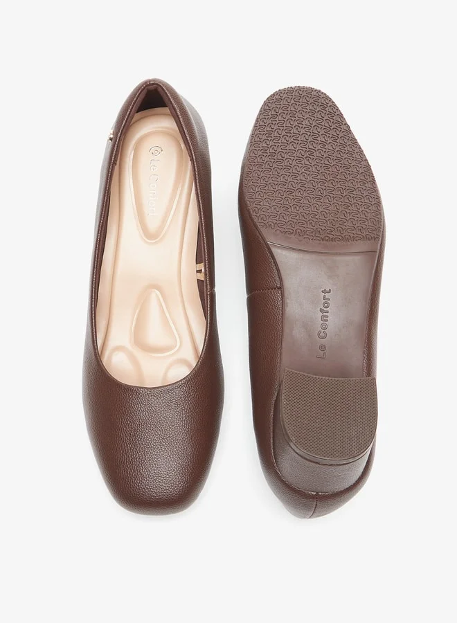 Le Confort Women Textured Slip-On Shoes with Block Heels