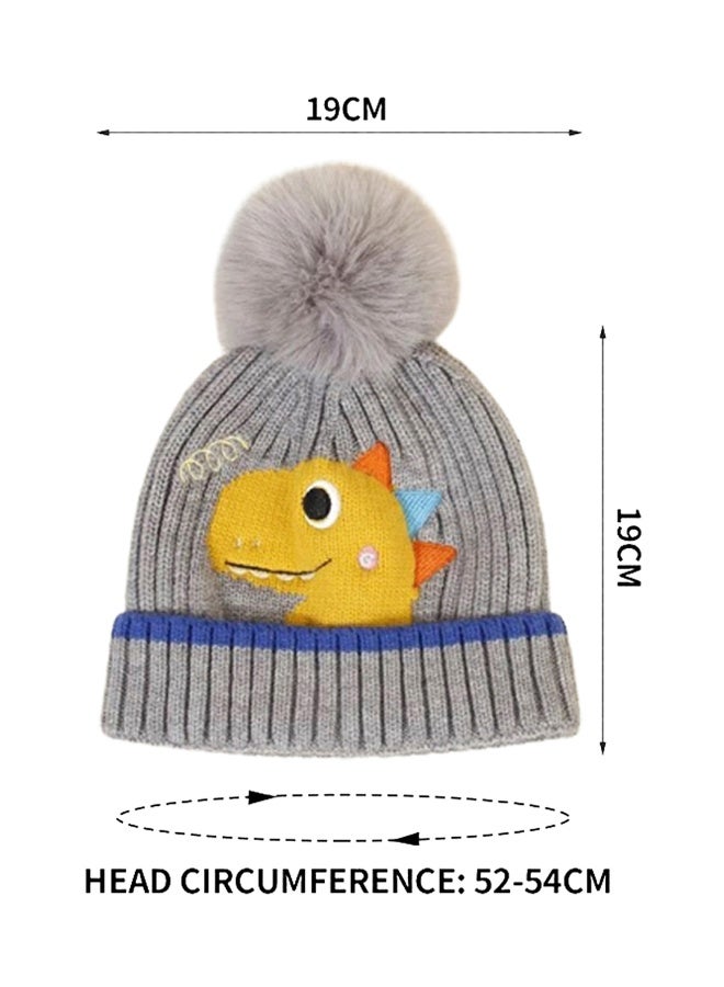LITTLE SURPRISE BOX Grey Dino Kids Winter Cap & Neck Muffler Set - Image 5