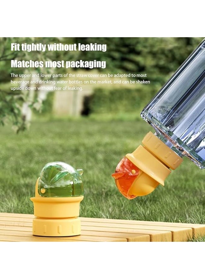 2 in 1 Design Straw Cap Portable, 2 Water Bottle Top Adapter, Reusable Children Beverage Water Bottle Straw Lid, Kids No Spill Choke Water Bottle Twist Cover Cap, Bottle Topper Spout(Pink) - Image 5