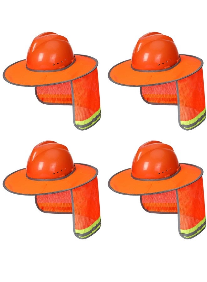 UNCO- Hard Hat Sun Shield, Hard Hat Visor, Orange Color 4 Pack - Image 1
