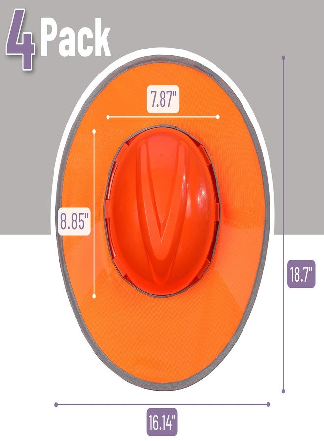 UNCO- Hard Hat Sun Shield, Hard Hat Visor, Orange Color 4 Pack - Image 2