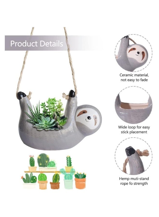 حامل نبات البطئ المعلق، أص pots الزرع العصاري المعلقة - مزهرية بسيطة للبطئ - مزهريات مضحكة للنباتات الداخلية - مزهريات هوائية معلقة - وعاء نبات البطئ - Image 2