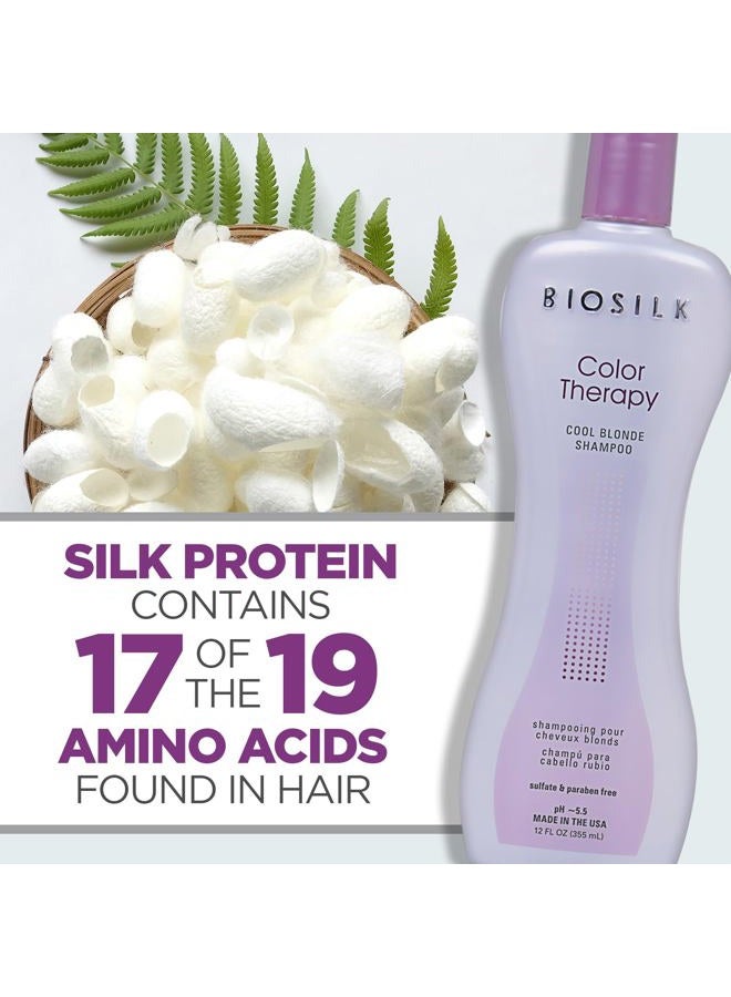 Biosilk Color Therapy Cool Blonde Shampoo, Protects Highlighted & Lightened Hair To Help Balance Brassy Tones, Sulfate, Paraben & Cruelty-Free, 12 Oz - Image 4